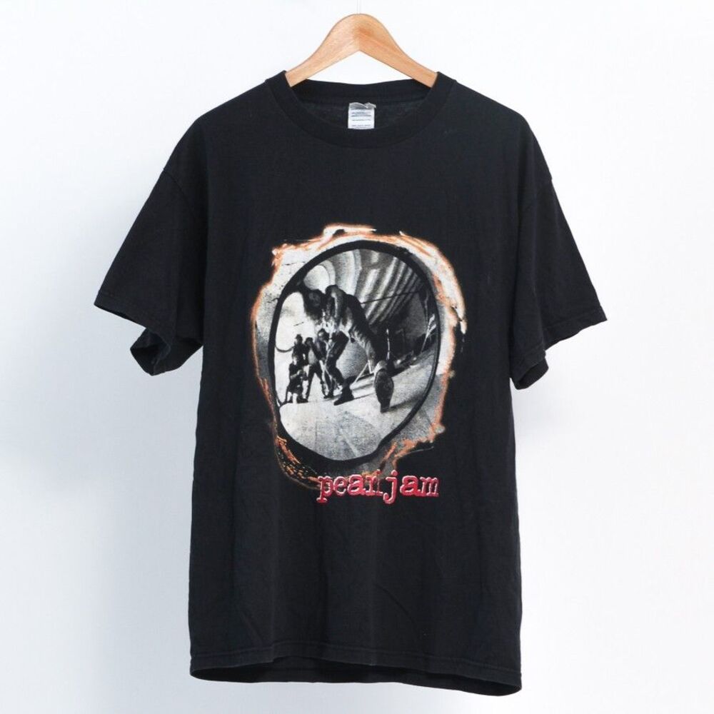 Vintage PEARL JAM 1993 Window Pain Tour Shirt Double Sided Delta Pro Black, L